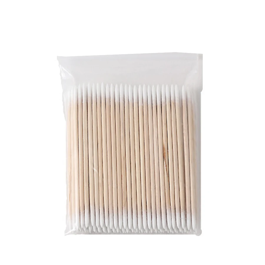 100 stuks dubbelzijdige wattenstaafjes fijne puntige tips voor nail art make-up eyeliner correctie - beauty tools