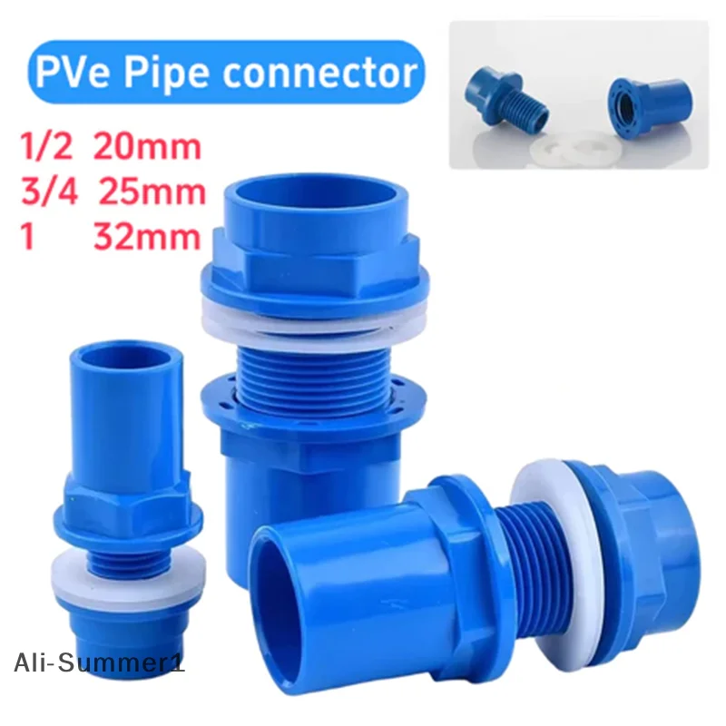 【E】2 Stück PVC-Anschluss, 20/25/32/mm, verdicktes Aquarium-Abflussrohr, Garten-Abflussrohr, Aquarium-Einlass-Auslass-Anschluss für Aquarium