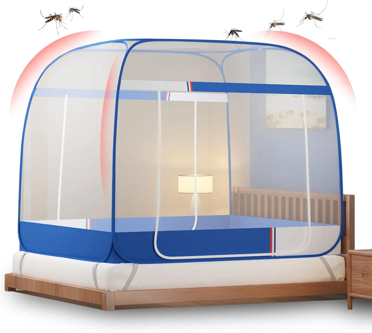 Mosquitero para Cama (150 cm X 200 cm), Mosquitero para Cama Matrimonial, Pabellón de 2 Entradas, Mosquito