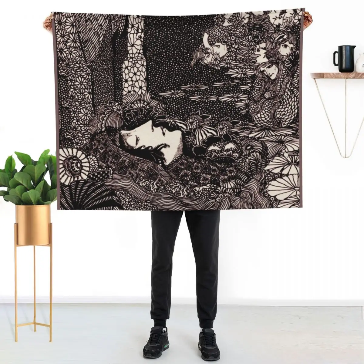 HD Sleeping Morella, from Edgar Allan Poe s Tales (1933) Throw Blanket Sofa Bed covers christmas gifts Winter beds Blankets