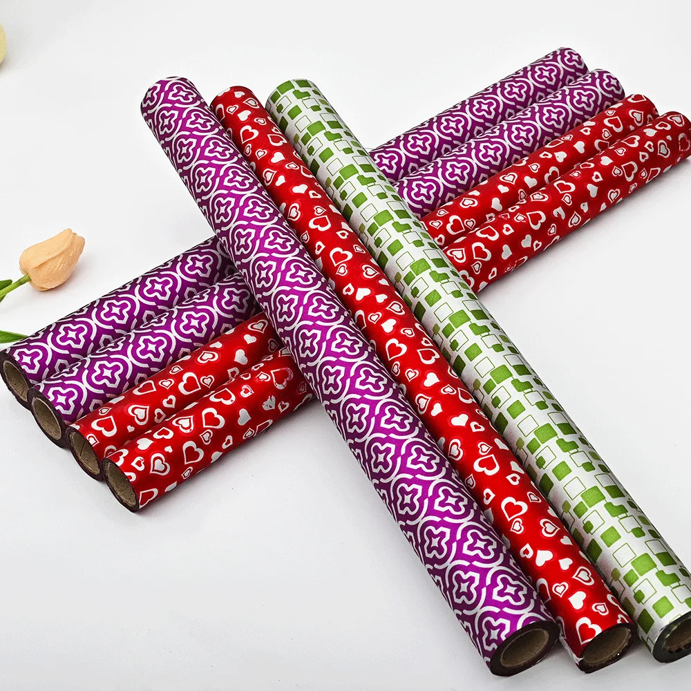

5 м/10 м водонепроницаемая подарочная упаковочная бумага из ПВХ, упаковочная бумага с цветочным рисунком на Рождество, день рождения, влагостойкая маслостойкая крафт-бумага