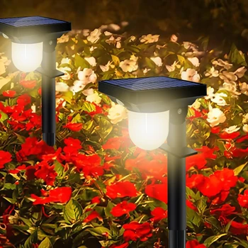 2/4PCS Solar Licht Outdoor Garten Solar Powered Wasserdicht Motion Sensor Pathway Licht Landschaft Scheinwerfer Hof Hinterhof Rasen