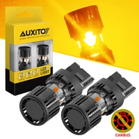 AUXITO-bombilla LED T20 W21W WY21W para intermitente de coche, sin Error Canbus luz ámbar, sin hiperflash 7440, 2 piezas