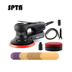 SPTA 350W Electric Car Random Orbital Sander Machine Multi-Function Woodworking Corners Polisher Variable Speed Corded Sanders