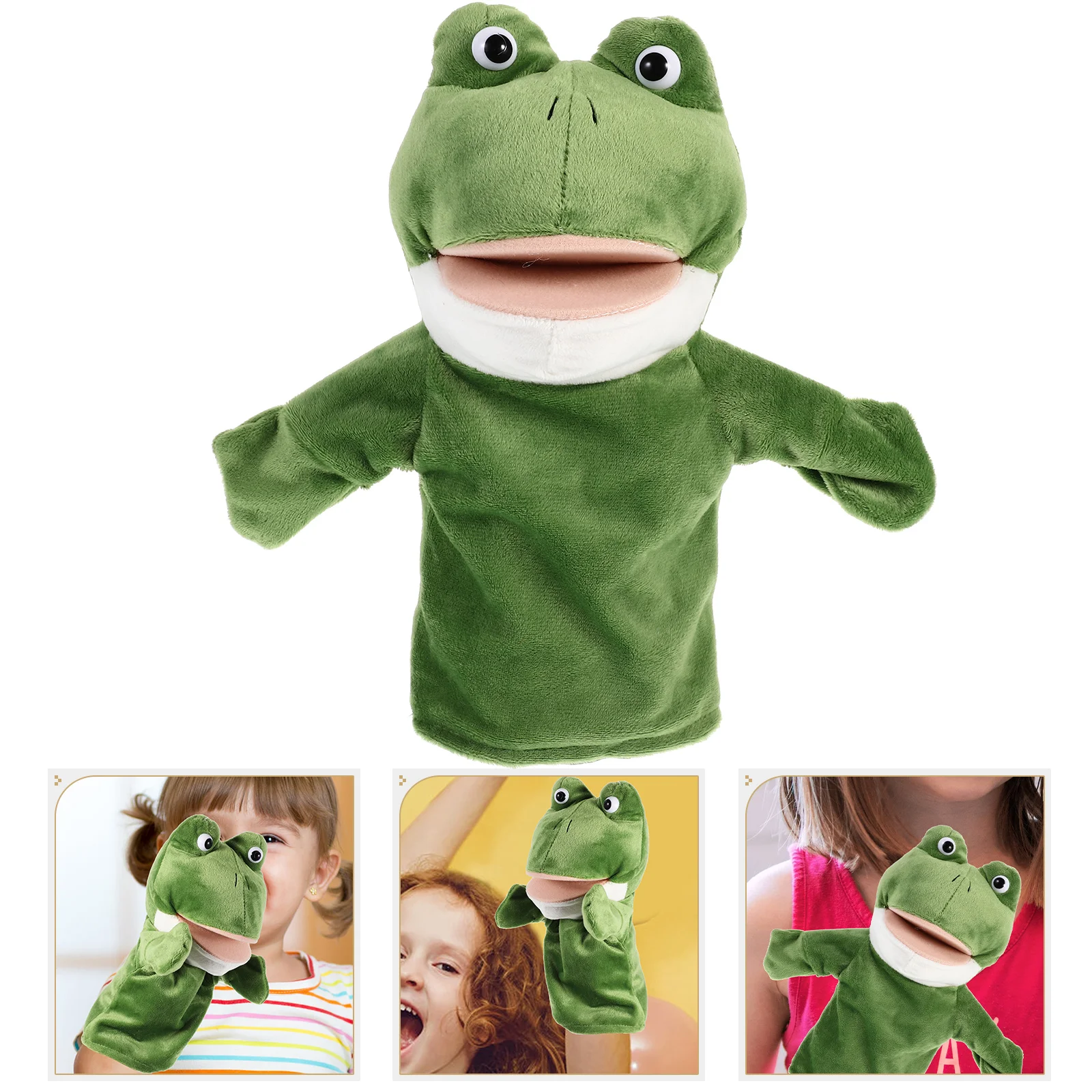 Hand Puppets for Kids Early Education Toy Toys Animal Plush Children Green Cartoon Interactive Parent-child