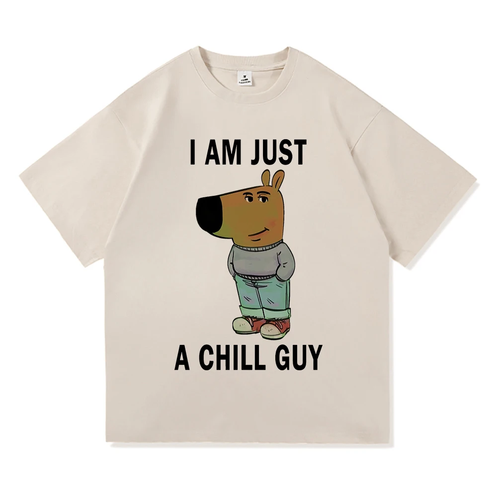 I'm Just A Chill Guy T Shirt Fashion Men Letter Print T-Shirt Unisex High Quality Christmas Gift Vintage Meme Cotton Tees Shirts