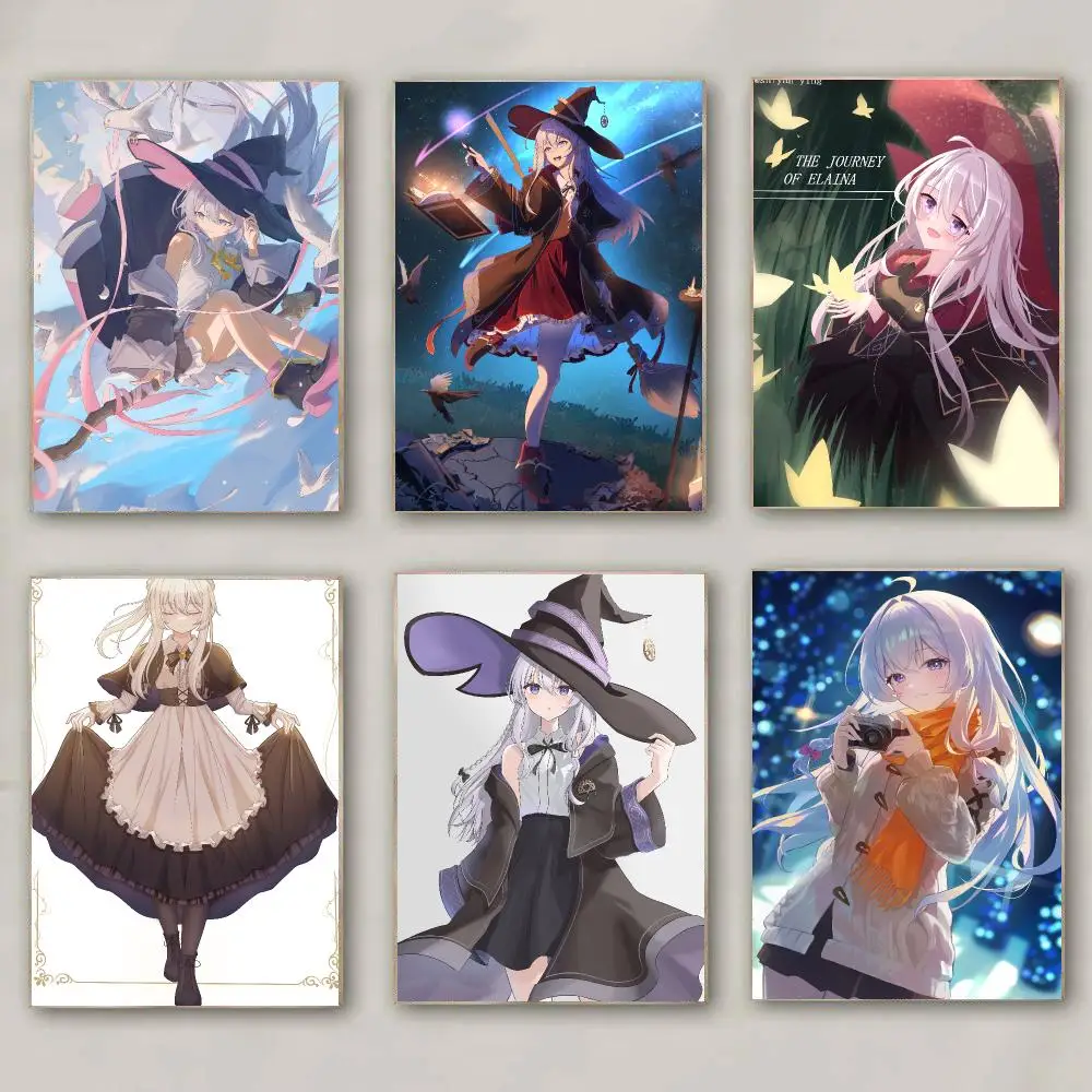 anime W-Wandering Witch The Journey of Elaina-A Poster Modern Wall Decal for Living Room Cafe Office Bar and Bedroom