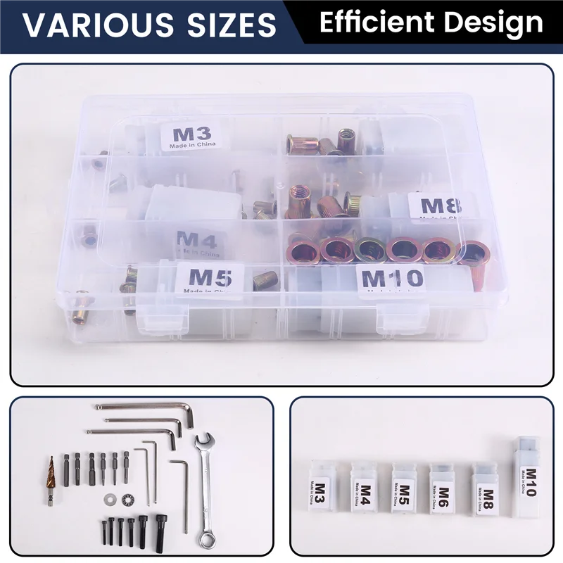 A45Z-Manual Rivet Nut Tool Rivet Nut Gun Drill Adapter Tool Pull Female Head Rivet Tool M3 M4 M5 M6 M8 M10 Rivet Tool