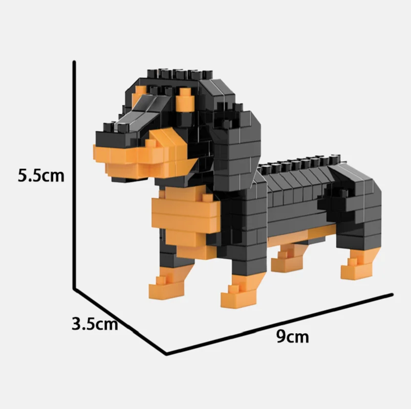 Klocki konstrukcyjne Pies Mikro cegła DIY Montaż Kolekcja zabawek edukacyjnych Seria prezentów urodzinowych dla dzieci