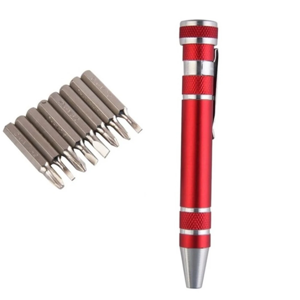 Brand New Hot Sale Screwdriver Pen Tool Multi-Function New Repair Tool With 8pcs Screwdriver Bits Aluminum Alloy