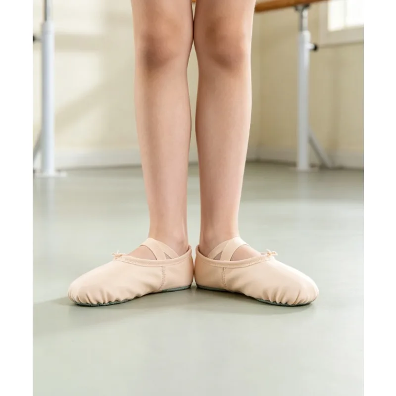 Ballet Dance Shoes Kids PU Soft Sole Non-slip Flat Dancing Slippers Gymnastics Modern Dance Training Indoor Practice Footwear