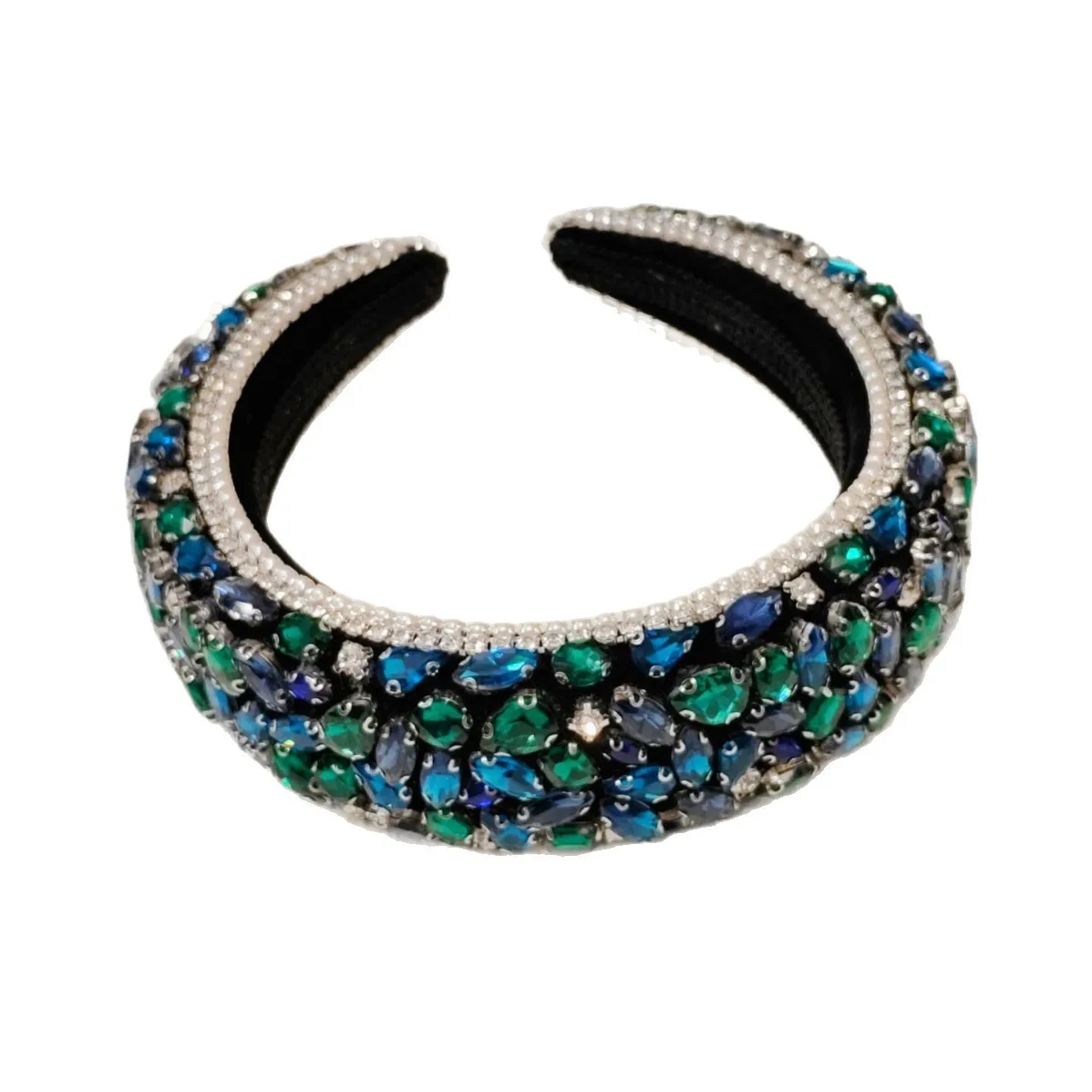 الأوروبية والأمريكية الفاخرة الرجعية الباروك كامل الماس عقال الشعر التبعي #5