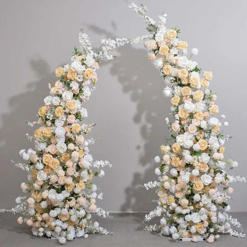 Manufacturer wholesale wedding background flower arch high quality white rayon flower arch wedding decoration