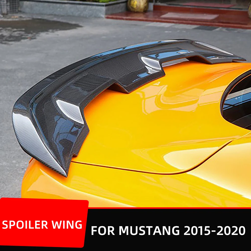 עבור פורד מוסטנג 2015 16 17 18 19 20 21 האחורי לרכב ספוילר Trunk אתחול כנפי באיכות ABS שחור פחמן חיצוני אביזרי חלק