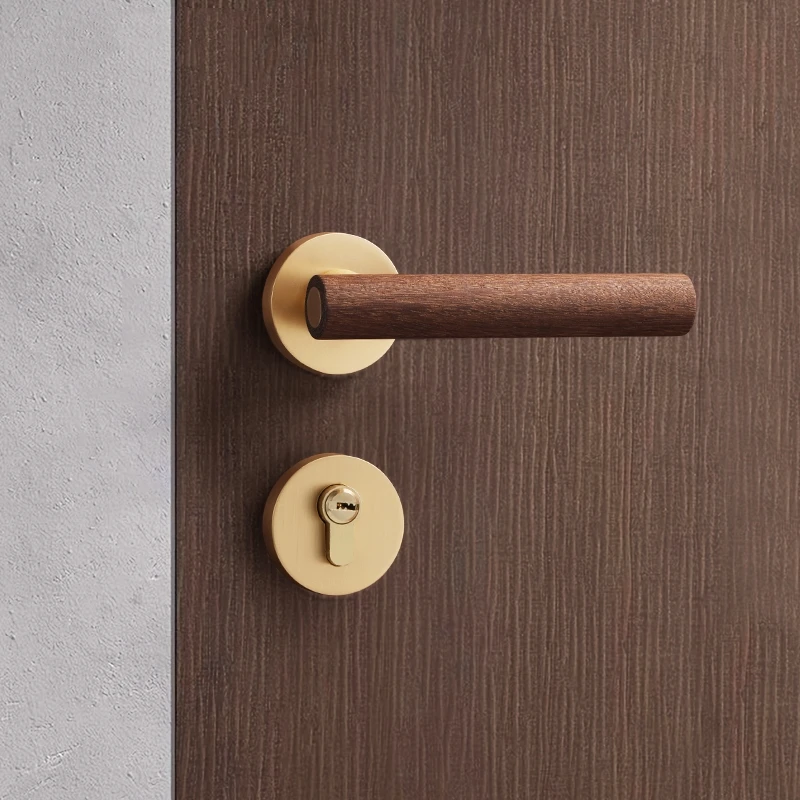 Bedroom Door Lock Home Hotel Apartment House Bathroom Metal and Wood Interior Door Handle Lever