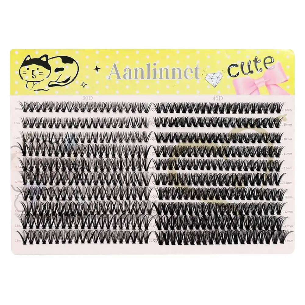 400 クラスター 3D つけまつげ ナチュラル ふわふわ カール 大容量 セグメント化されたまつげエクステ メイクアップ