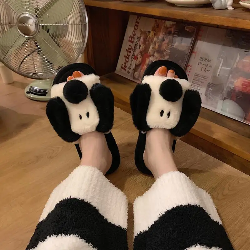 Winter Warm Plush Home Slippers Bedroom Cotton Slippers Soft Flip Flops Household Warm Furry Women Men Shoes Indoor Slippers