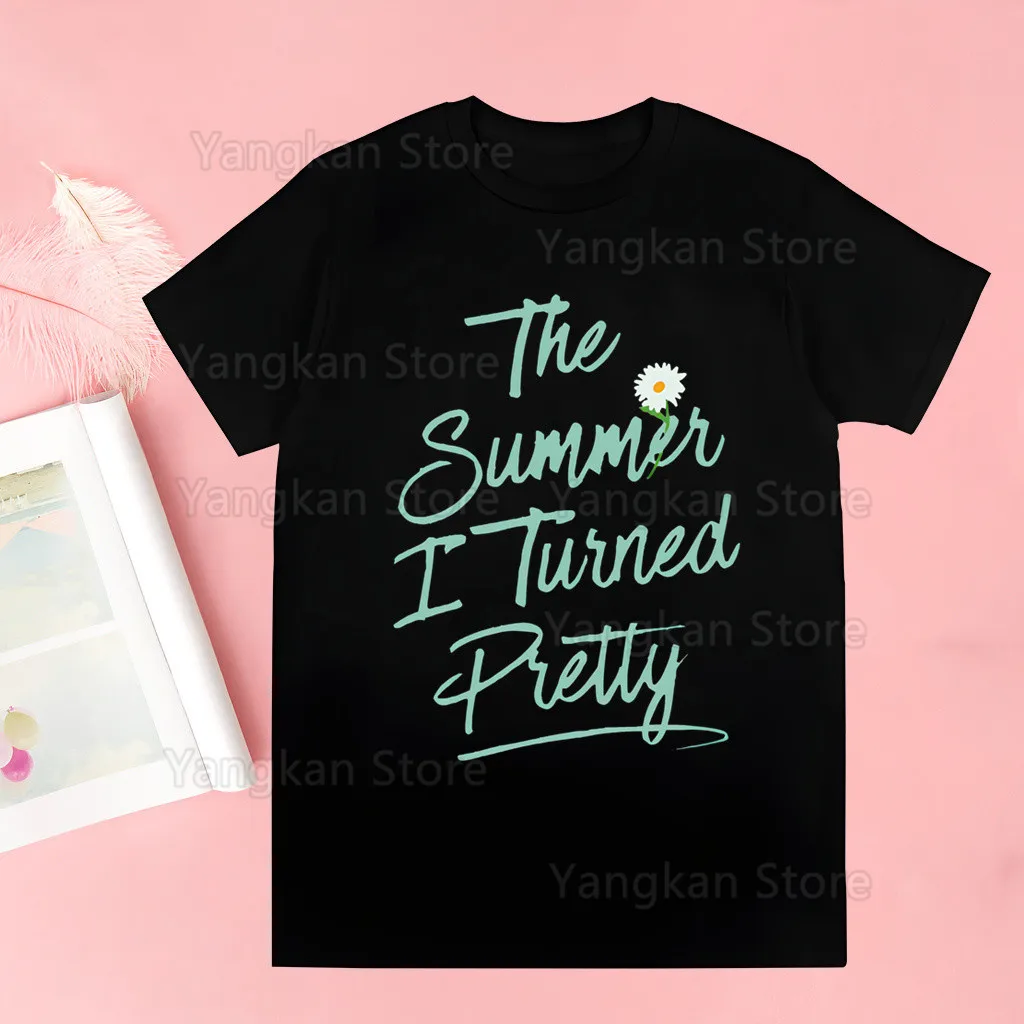 

The Summer I Turned Pretty Retro Street Shot Printed Short-sleeved Plus Size T-shirt Men's Goth Fashion Couple Casual Top