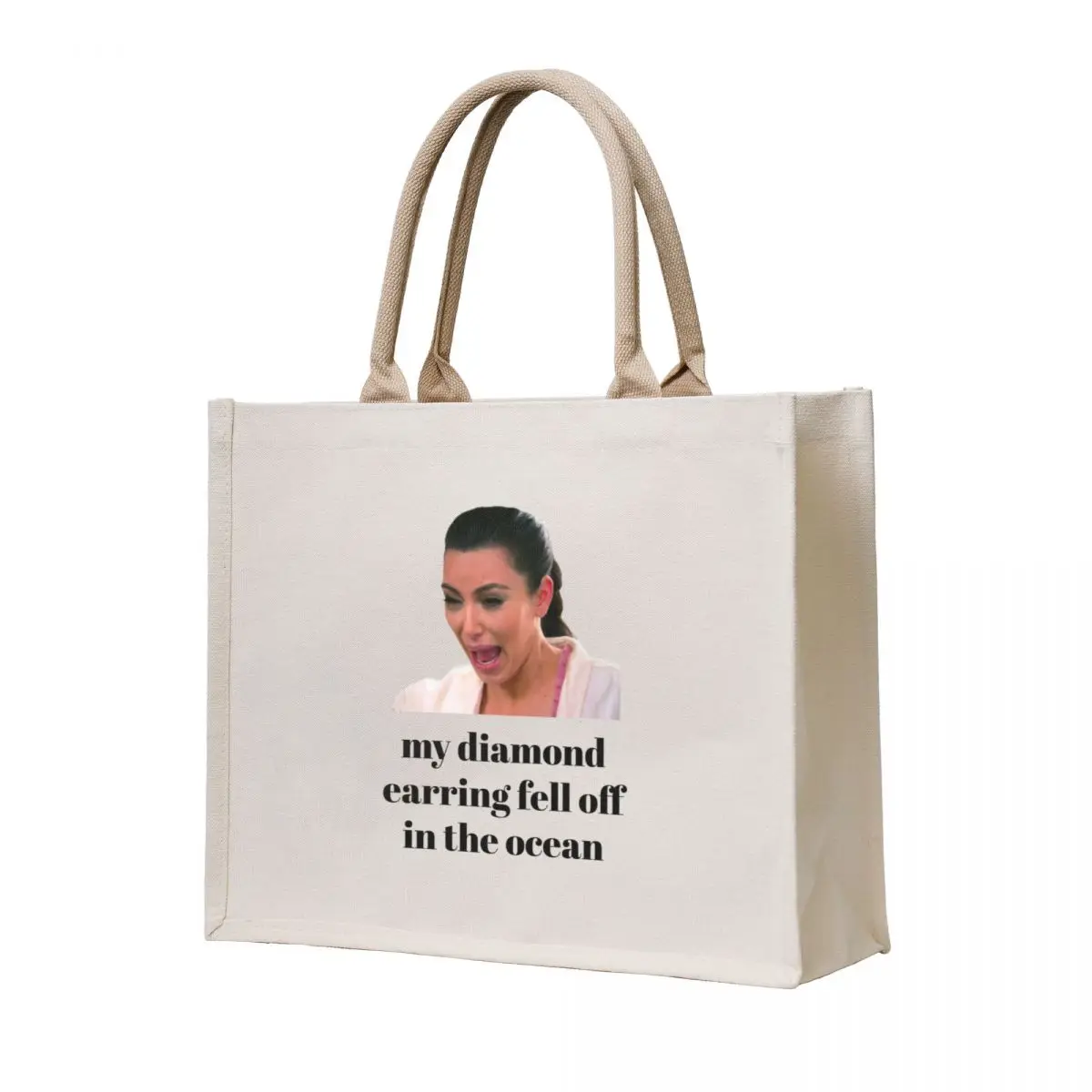 Kim's Earring Tote Bag custom canvas bag Customizable tote bag eco folding