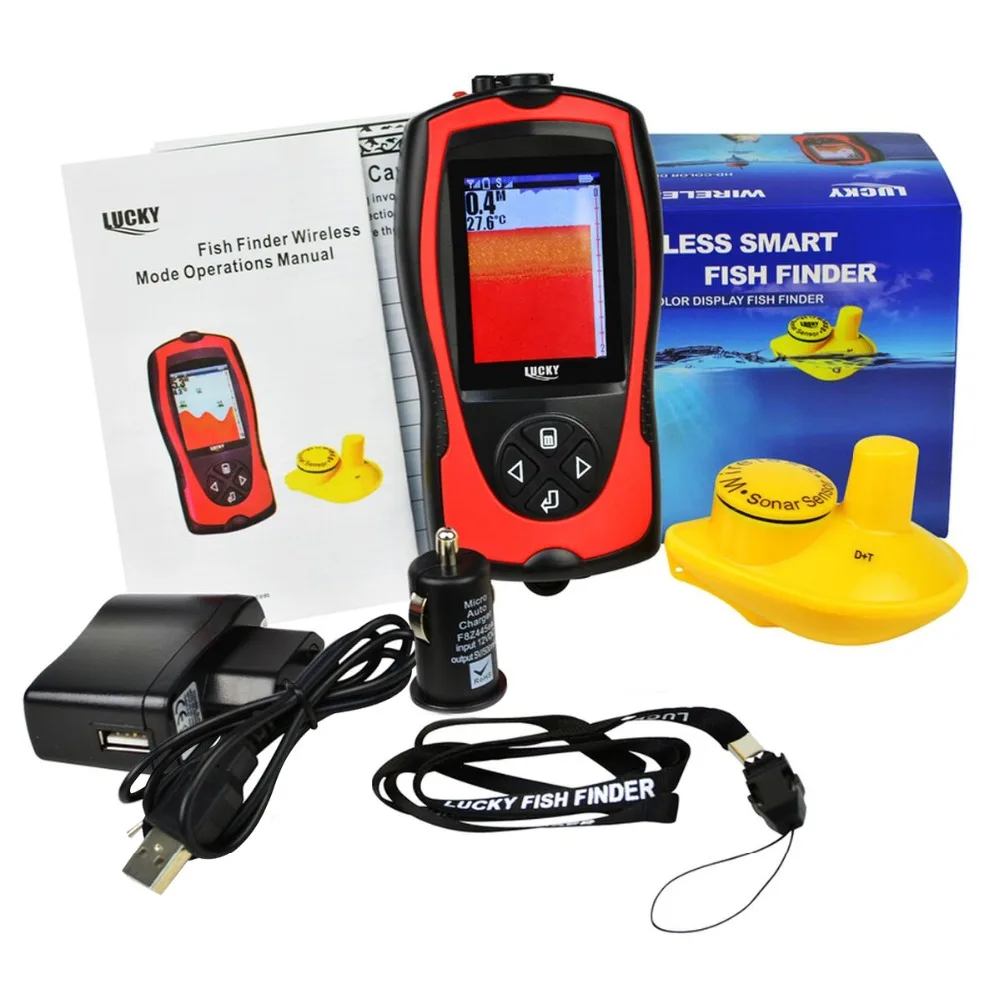 Lucky  2~147ft Depth Range Colored TFT LCD Display Fishfinder Sensor Sonar Frequency