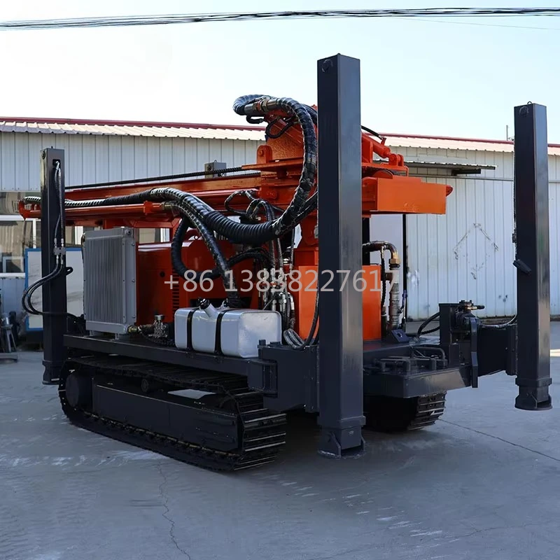 Crawler Mounted Water Well Drill Rig with Motor Core 300m Deep Hole Borehole Machine Factory Price