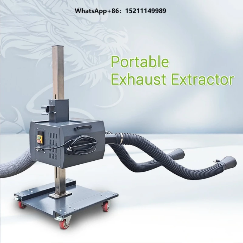 Portable Dual Pipe Exhaust Gas Extractor Workshop Fume Extraction Equipment