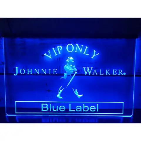 VIP 전용 블루 라벨 LED 네온 Sign-3D 조각 벽 예술, 집, 방, 침실, 사무실, 농가 장식