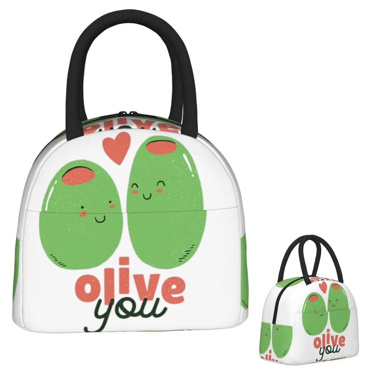 

Olive You - I Love You Сумки для обеда Изолированная коробка для бенто Портативная сумка для обеда Многоразовые сумки для пикника Термосумка для женщин Дети Школа