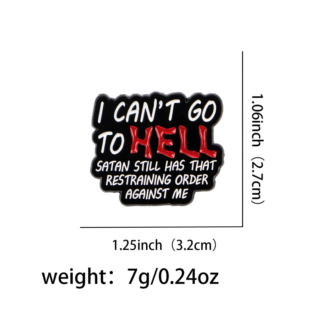 Satan's Prohibition Punk Brooch Hell Rejects Rebellious and Humorous Badges Backpack Wearing Pin Accessories Decoration