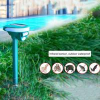 Ultrasonic Solar Power Animal Repeller With LED Flashing Light Animal Scarer Device Waterproof Repellent Garden Supplies