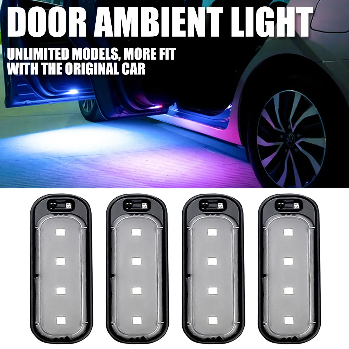 

Car Door Lights LED Welcome Light Infrared sensing Control USB Charging Auto Open Door Safe Anti-collision Emergency Signal Lamp