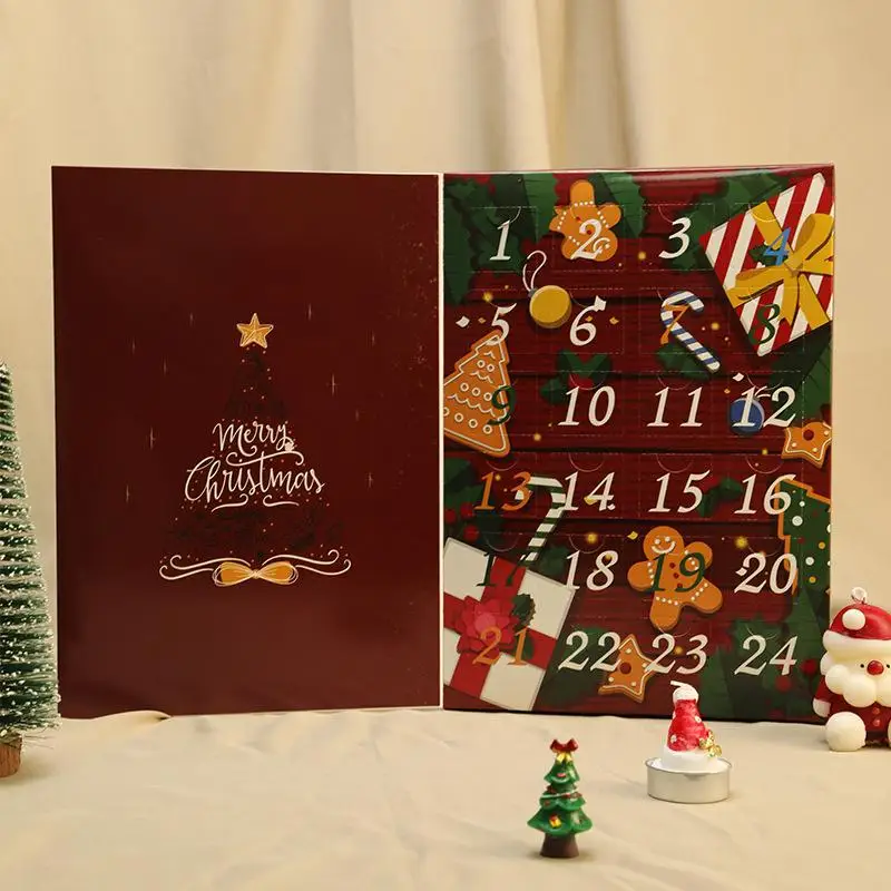 

{HMA74} Cartoon Christmas Advent Empty Mystery Box 24 Days Christmas Countdown Calendar Gift Box For Candy Toys Jewelry