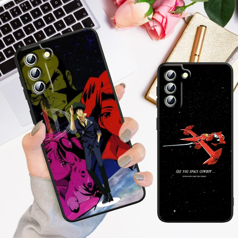 Anime Cowboy Bebop Phone Case For Samsung S24 S23 S22 S21 S20 FE S10 S10e Ultra Plus Lite Black Soft Cover