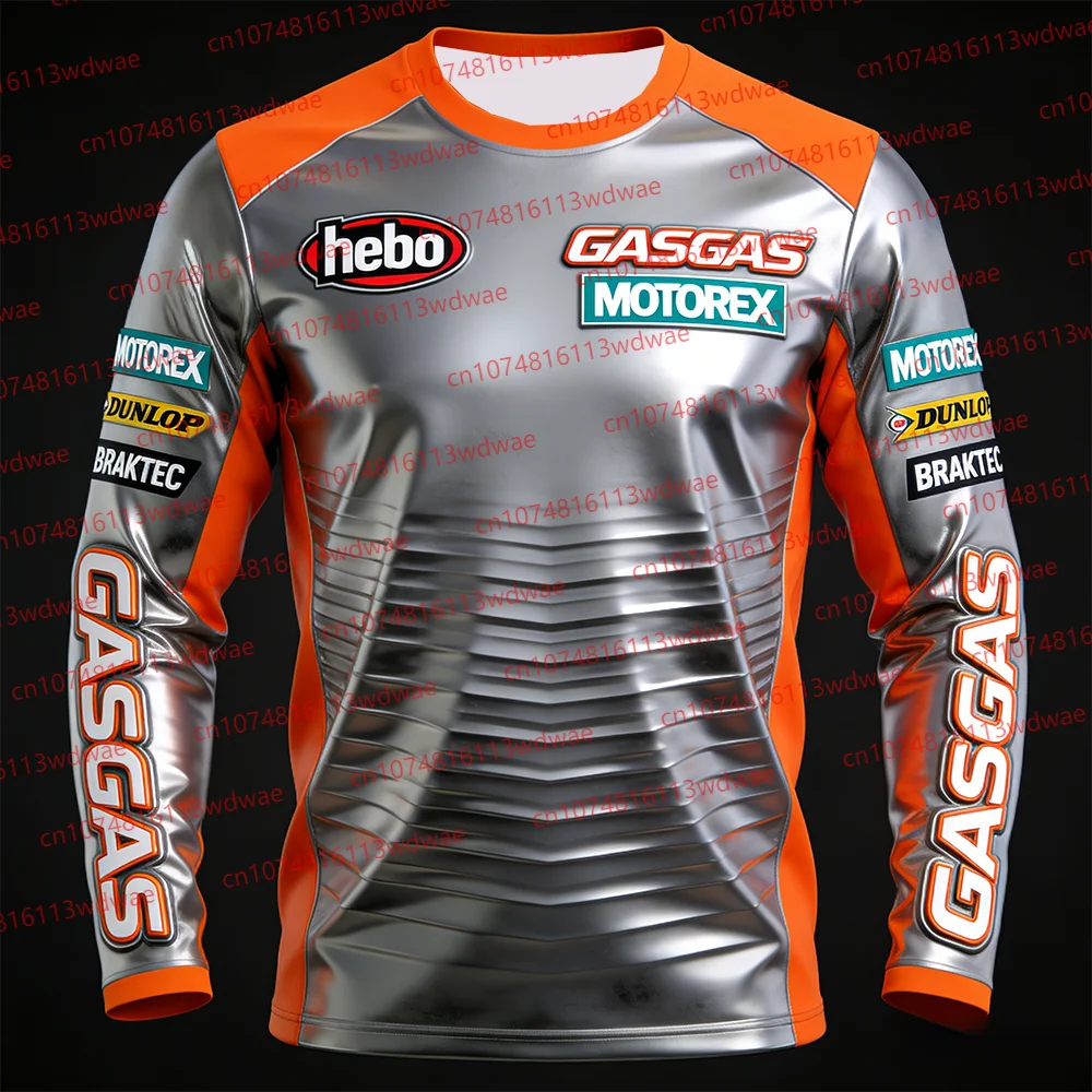

GASGAS Motorcycle Man Long Sleeve Moto Tee Quick-drying cycling suit Breathable Jersey Moto GP clothing Bicycle training T-shirt