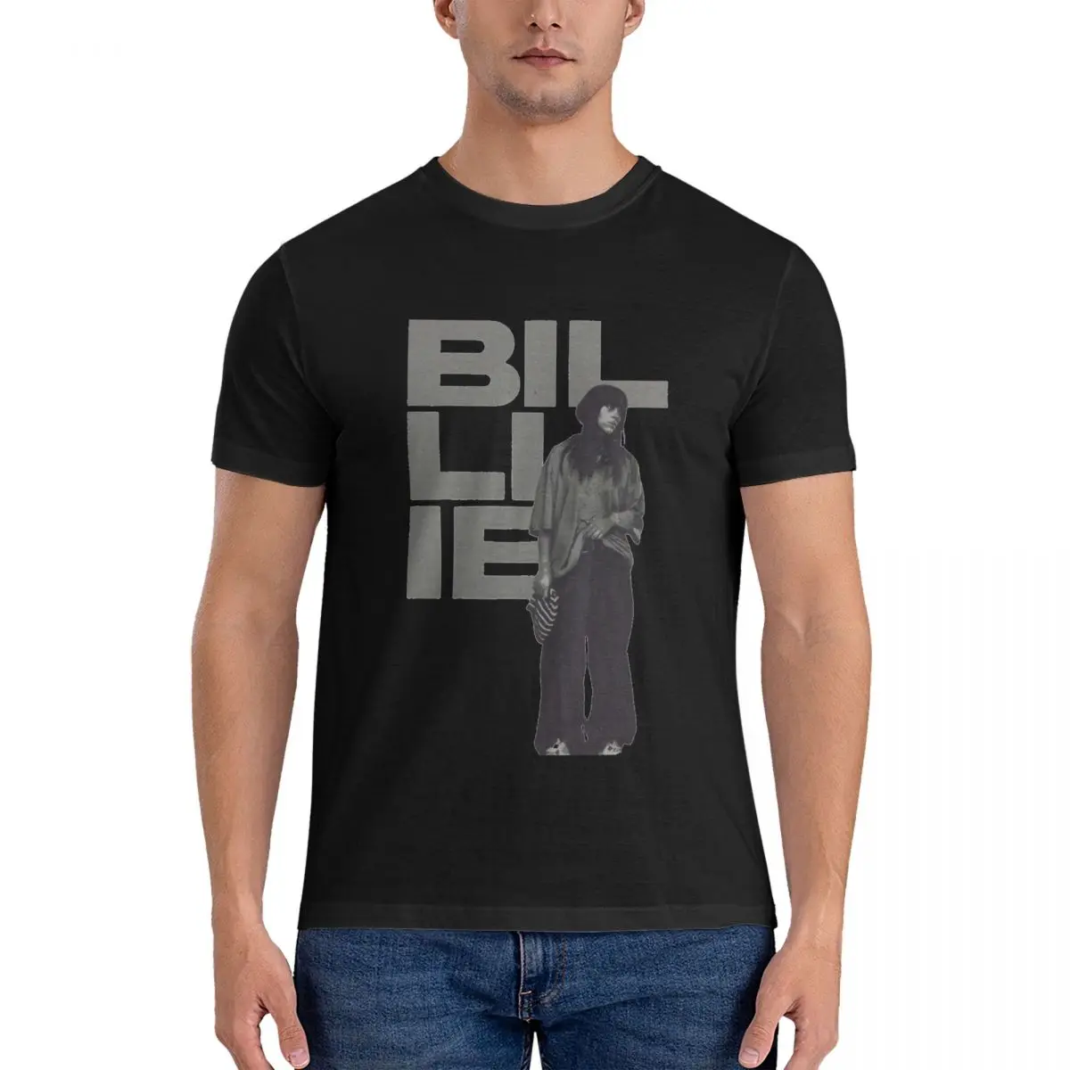 Men B-Billie Classic T Shirt B-Billie Eilish Cotton Clothing Short Sleeve Round Collar Tee Shirt Printe T-Shirt official-website