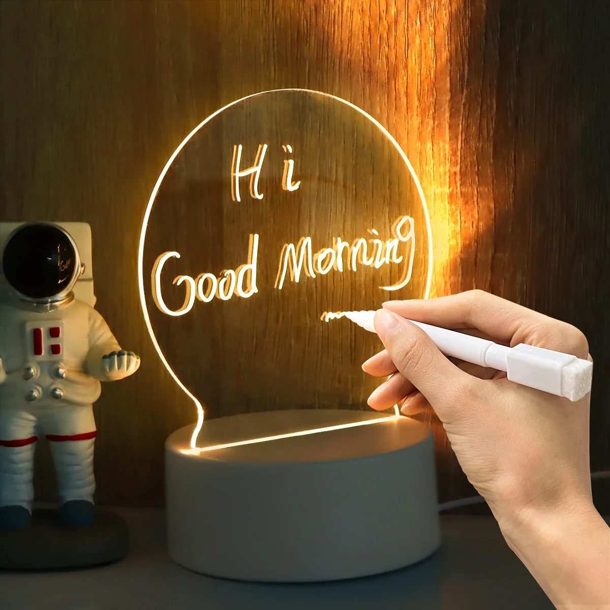 Desk Lamp With Message Board Bedroom Decoration Night Light DIY Hand Written Panel USB Table Lamps