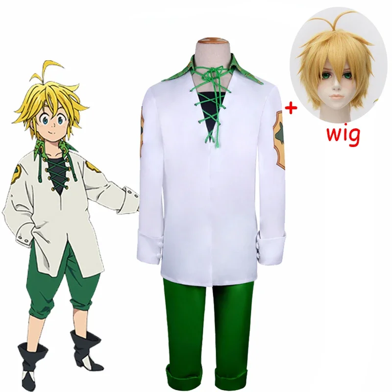 

Anime The Seven Deadly Sins Cosplay Meliodas Uniform Costume Complete Outfit Tops + Pants Suit Halloween Party Costume