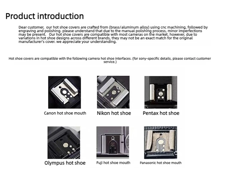 Kamera-Metall-Blitzschuhabdeckung passend für Fuji XT3 XT10 XT20 XT50 X100V X100VI XT30II XT30III mit Gewindeanschluss für Auslöserknopf-Zubehör – Detail 1