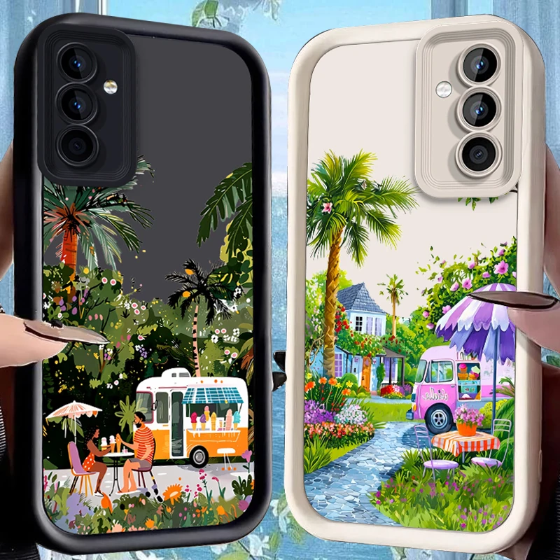 Rural Flower Sea Case for Samsung Galaxy S25 Ultra Plus S24 S23 S22 S21 S20 FE A73 A72 A71 A56 A55 A54 5G A52 A52S A51 4G Cover