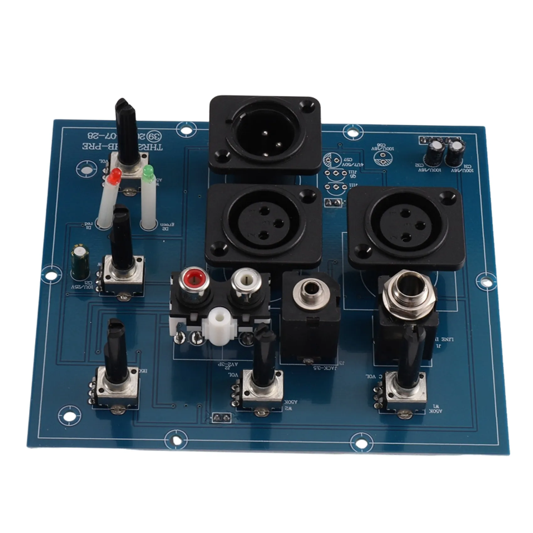 Electronic 2-Way Crossover Preamplifier Board,Treble & Low Pitch Adjustable, Microphone Input,Audio Limiter Preamp Board
