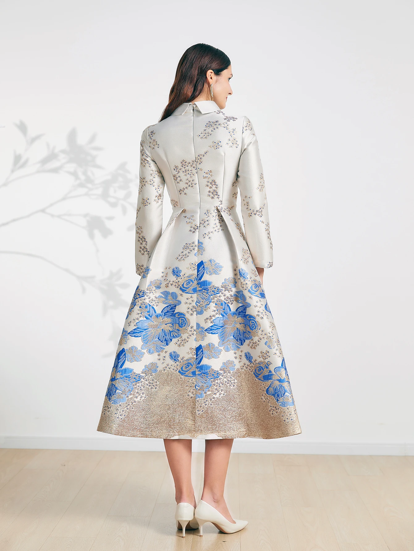 DEVCHATA ผู้หญิงหรูหรายาว Maxi Jacquard ดอกไม้ชุดราตรีแฟชั่นมาใหม่ชุดราตรี Vestido