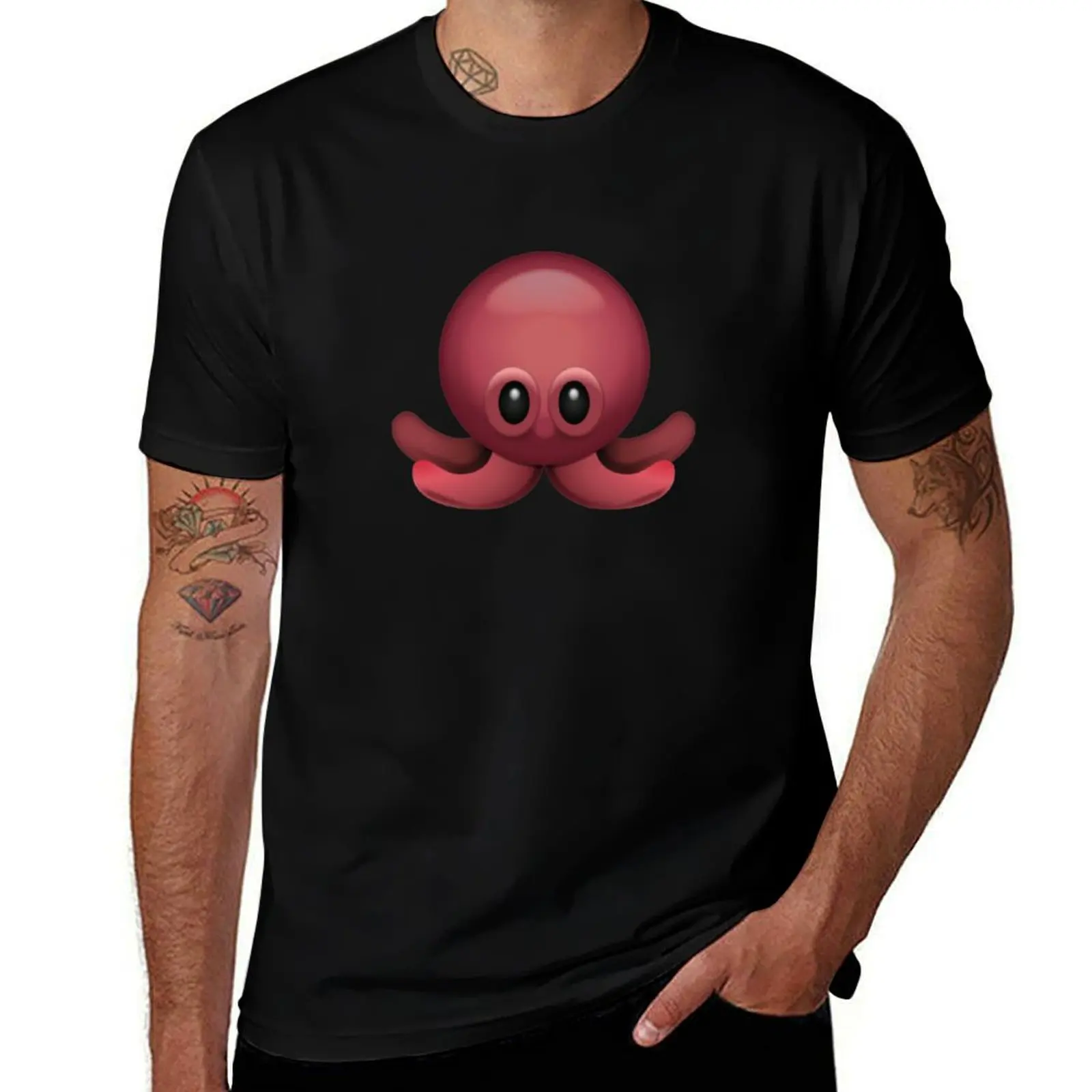 Cute Octopus Emoji T-Shirt cute tops plus sizes funny shirt cotton Short sleeve tee men