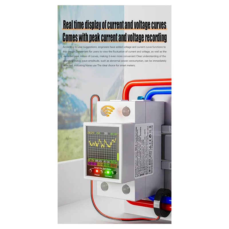 

Hot-GR2PWSL Умный счетчик электроэнергии Монитор с цифровым дисплеем и катушкой взаимной индуктивности