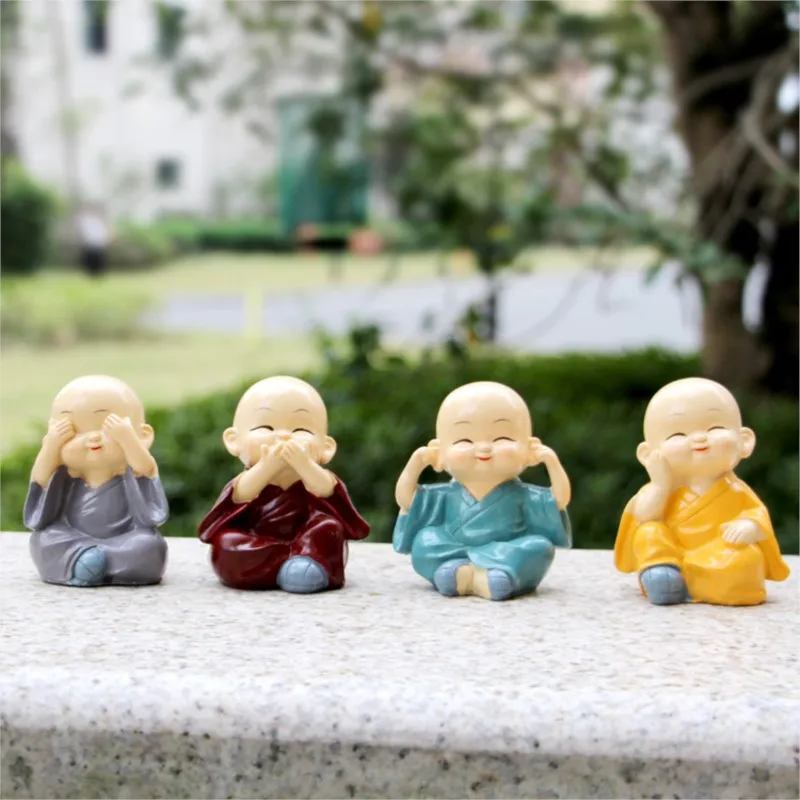 2025 Figurine Dolls Little Monk Anime Action Figure Terrarium Miniatures Micro Fairy Garden Landscape Home Garden Decorations