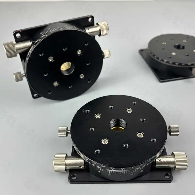 Manual R-axis fine-tuning displacement table, manual rotating slide table, table 90mm worm gear rotary indexing plate