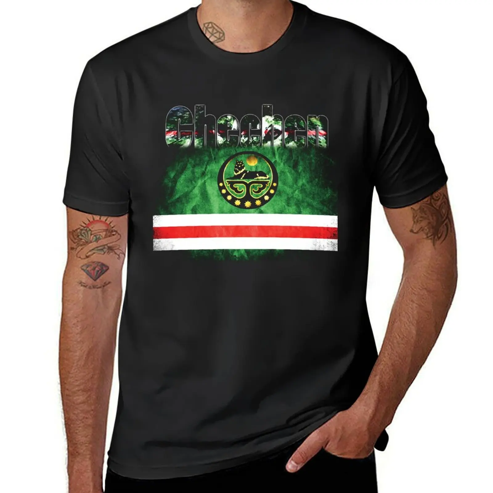 Chechen T-shirt graphics sports fans slim fit t shirts for men