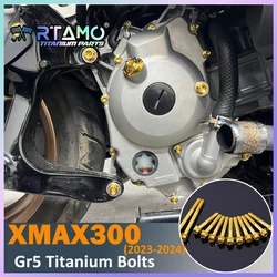 RTAMO Gr5 Titanium Bolts Water Pump Screw Exhaust Pipe CVT Cover Swingarm Bolt for Yamaha Xmax300 (2023-2024)