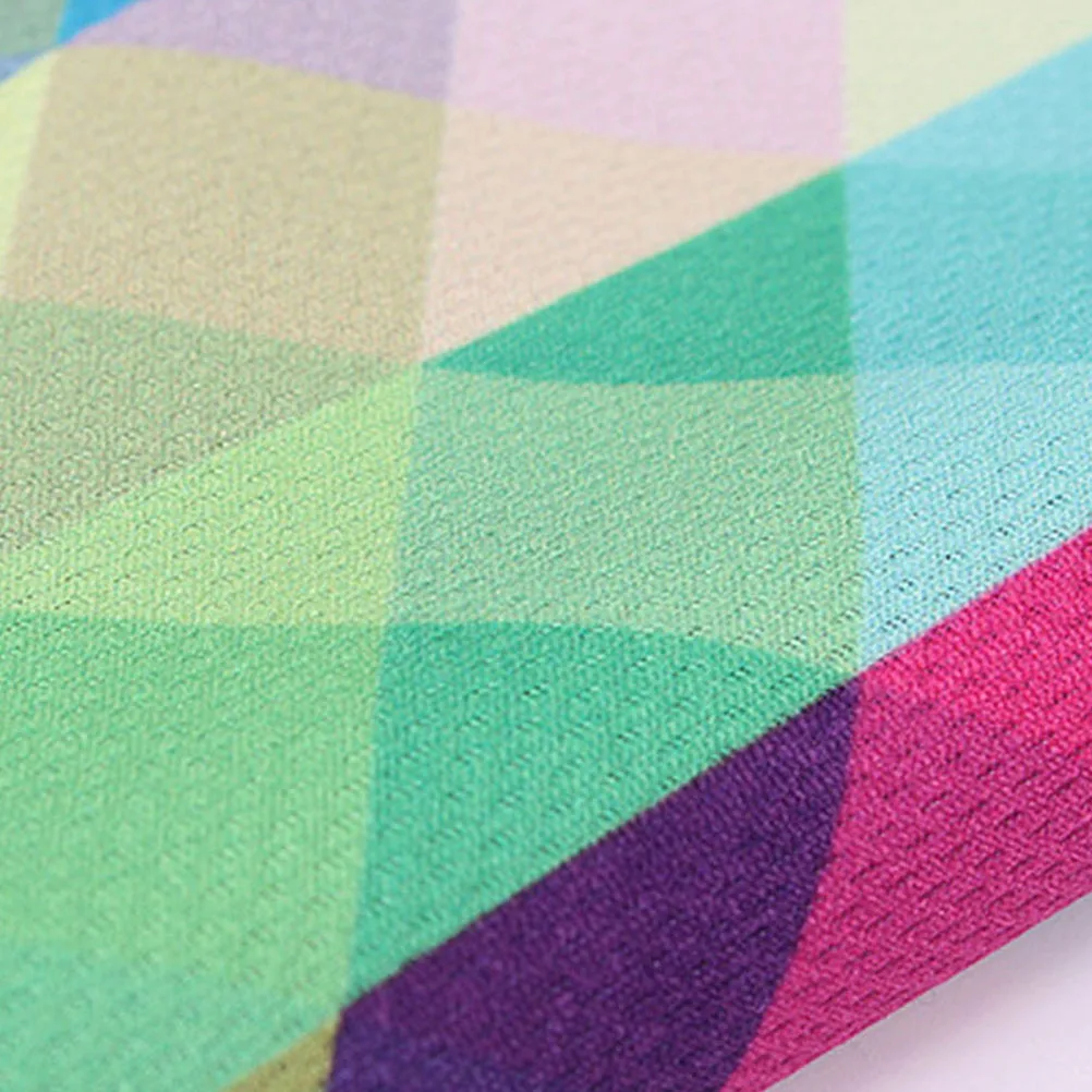 

Fleece Headband Colorful Rhombus Pattern Stretchy Warm Ear Cover For Cycling Skiing Winter Sports Sweatband