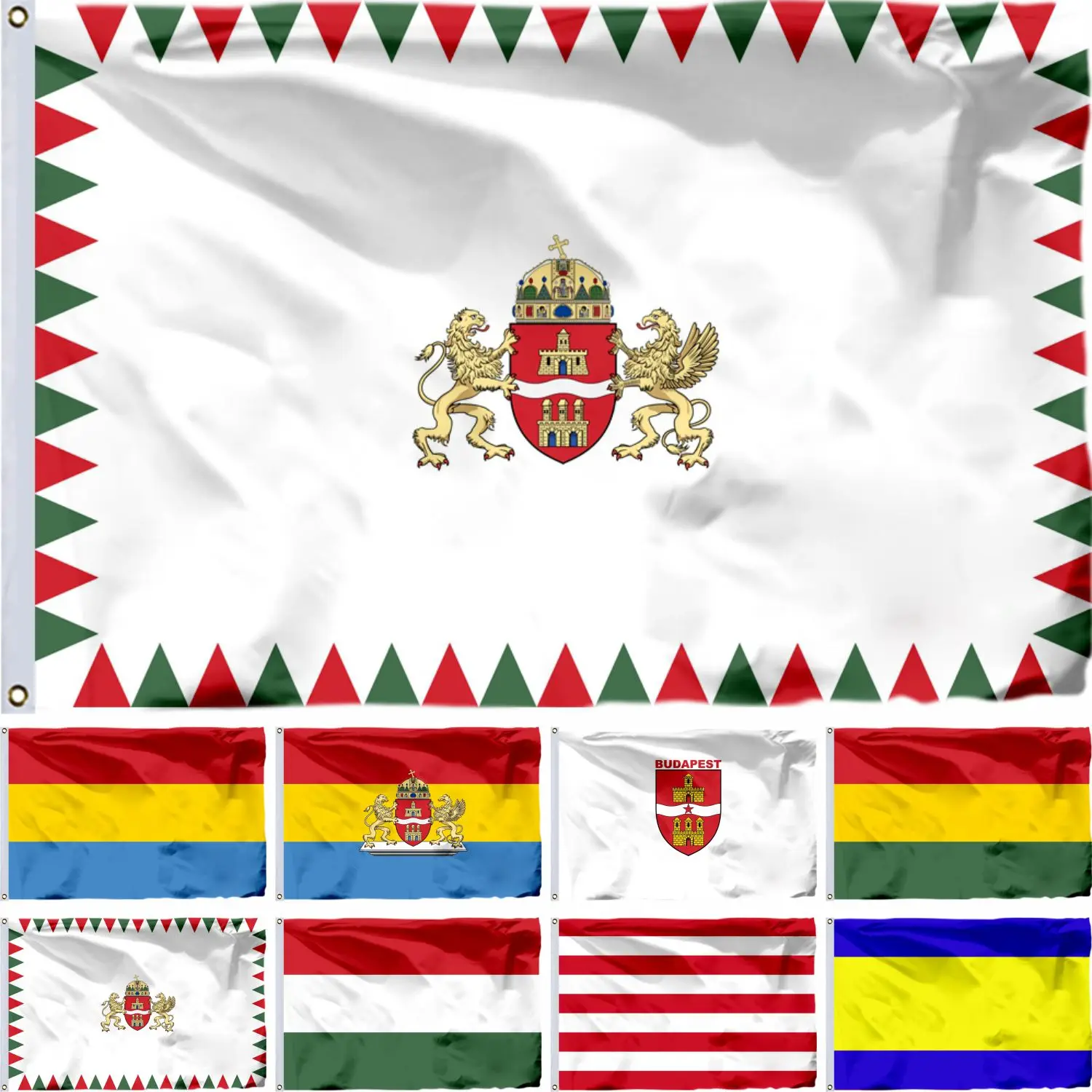 

Hungary Budapest 2011 Flag 3X5FT Debrecen and Esztergom 90X150CM Buda Banner 21X14CM 40X60CM