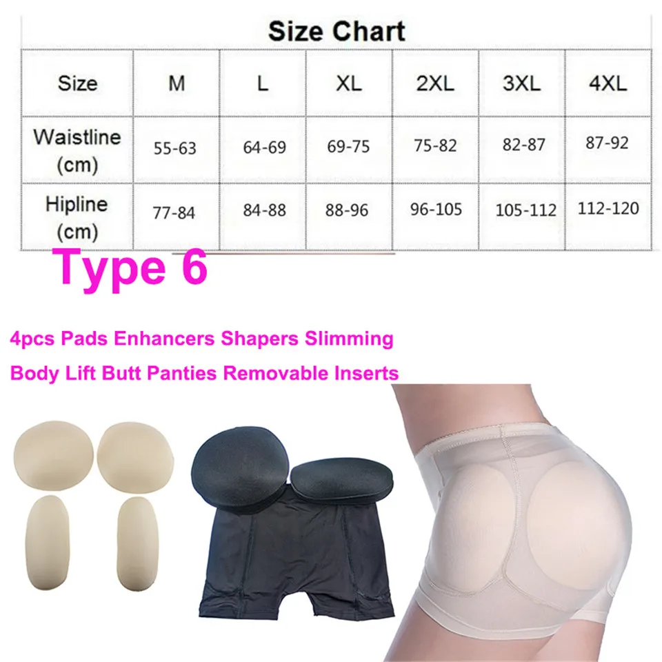 Beonlema Women Padded Panties Gluteus Filling Shapewear Hips Enhancers Fake Butt Push Up Underwear Slimming Body Shapers